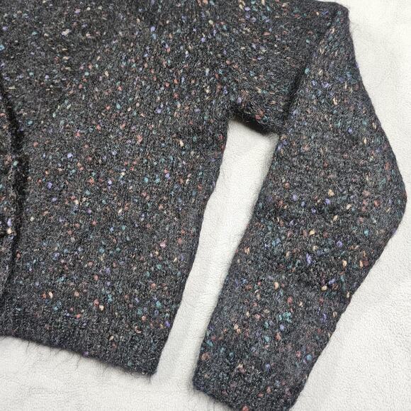 Vintage Cape Isle Knitters Cardigan Sweater Womens L Mohair Blend Flecked Button - Picture 4 of 12